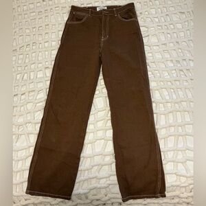 Reformation Brown Straight Leg Jeans